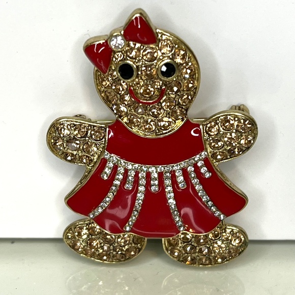 HEIDI DAUS Gingerly Gorgeous Gingerbread GIRL Pin/Brooch #21, Signed - Picture 1 of 9